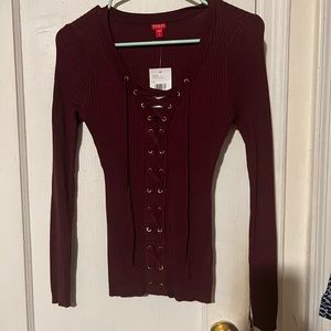 GUESS Cody Lace Up Sweater